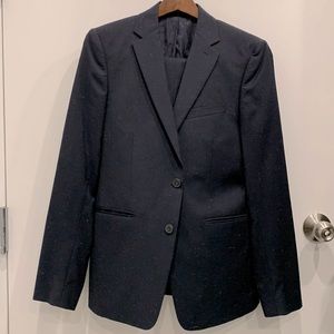 Stunning KENZO Navy Suit. Navy w/ rainbow “specs”.